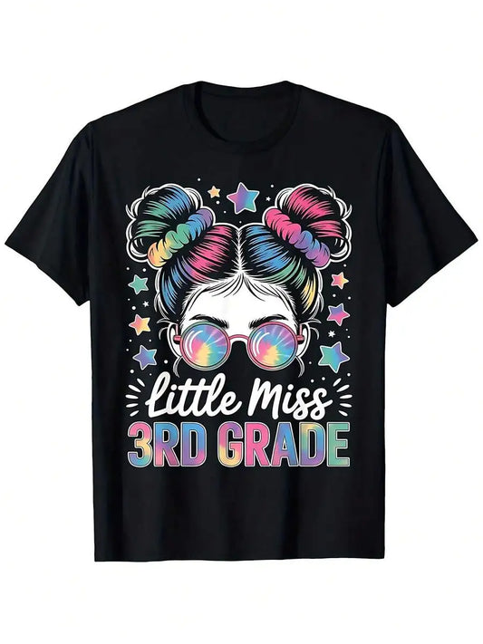 Little Miss Third Grade First Day Of School Cotton Tee