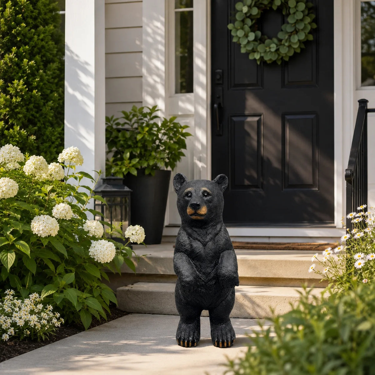 Realistic Standing Bear Statue Resin Outdoor Garden Decor