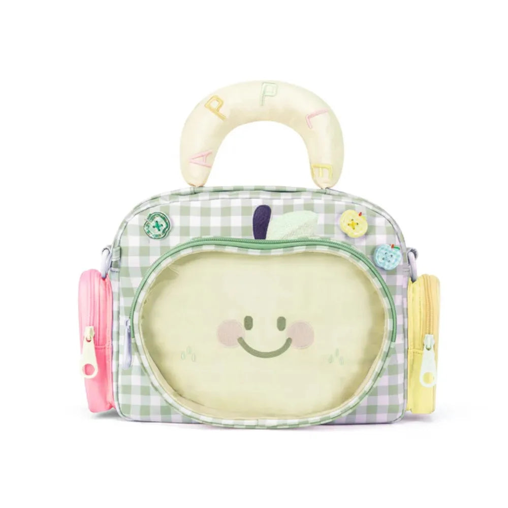 Kabaqoo Transparent Apple Design School Backpack With Zipper Closure