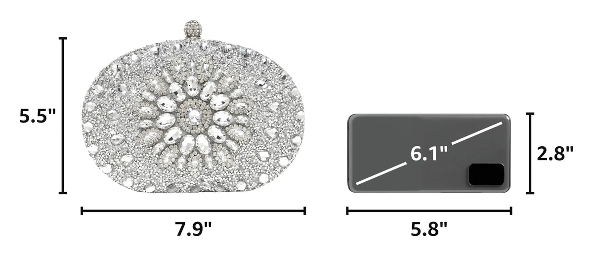 Women's Sparkling Rhinestone Clutch Purse Luxury Evening Handbag