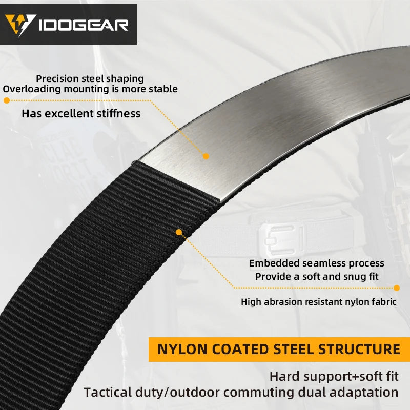 IDOGEAR Mens Ratchet Belt No Holes Slide Buckle Heavy Duty