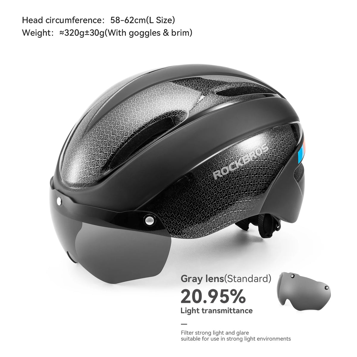 ROCKBROS Aero Cycling Helmet With Goggles For Road And MTB