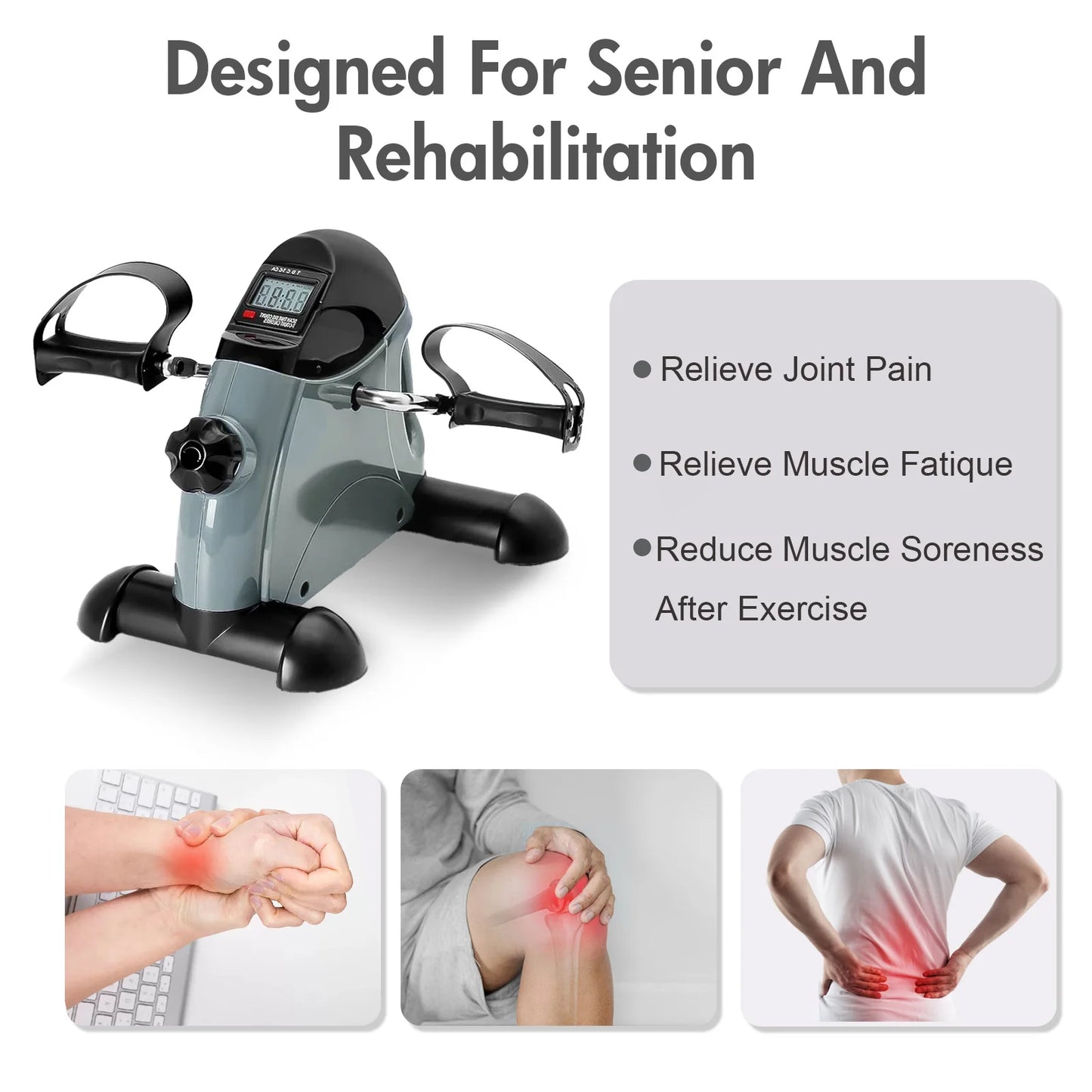 Mini Under Desk Pedal Exerciser With LCD Screen Display