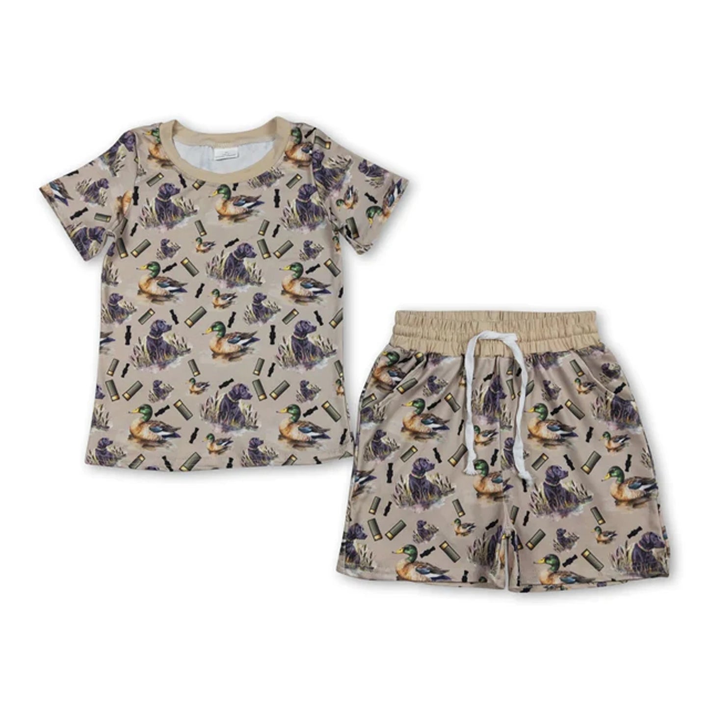 Toddler Boy Summer Set With Printed Tee And Shorts