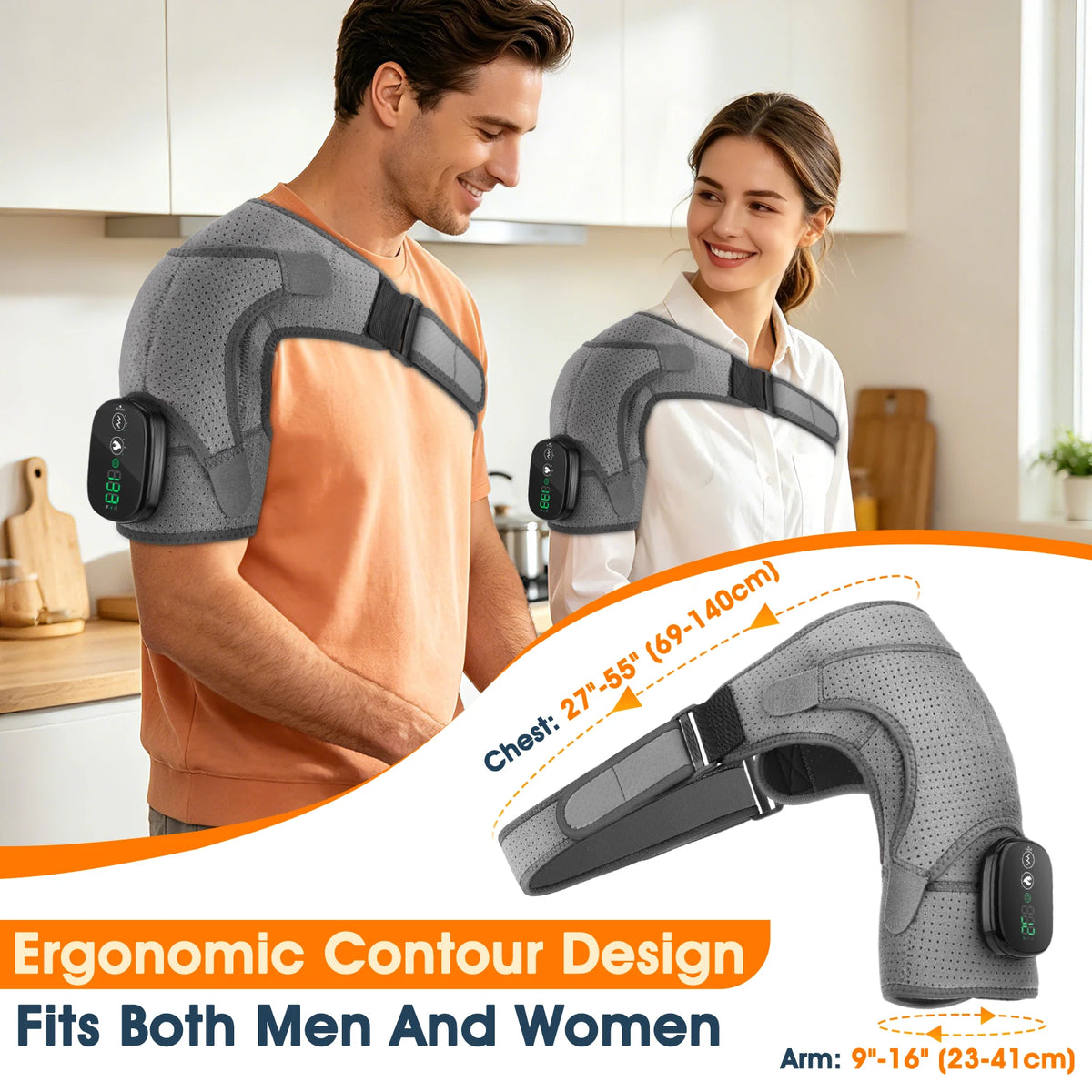 Hailicare Electric Vibration Heated Shoulder Massager With Smart LED Display And Cordless Design