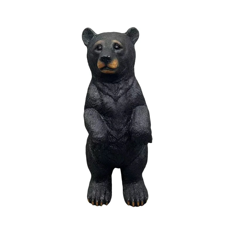 Realistic Standing Bear Statue Resin Outdoor Garden Decor