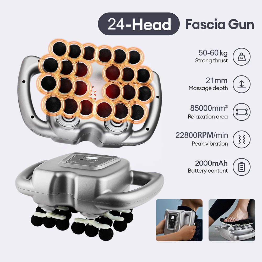 ForeverLily 24 Head 9 Mode Rechargeable Muscle Massage Gun