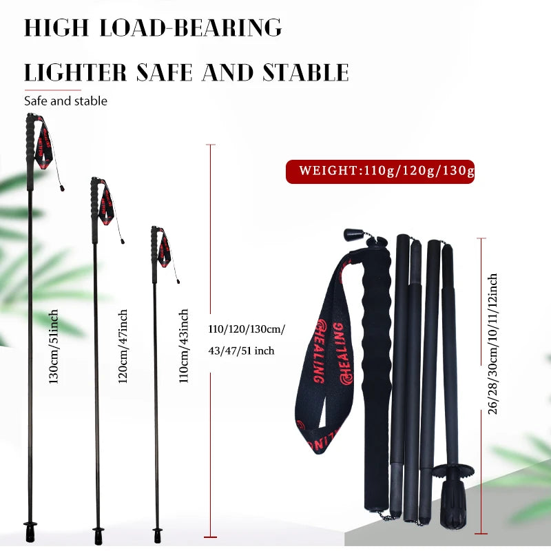 Okhealing Carbon Fiber Antishock Trekking Poles For Outdoor Hiking