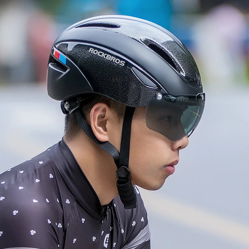 ROCKBROS Aero Cycling Helmet With Goggles For Road And MTB