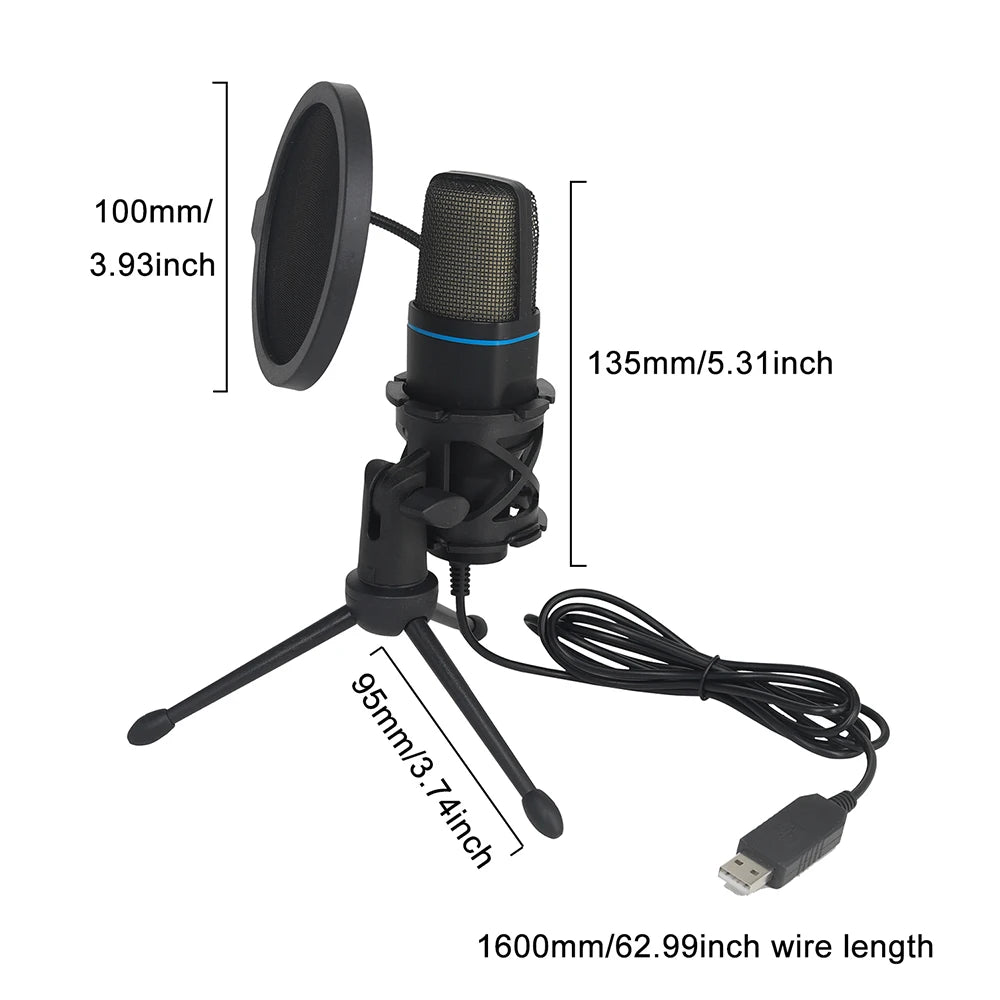 USB Condenser Microphone For Podcasting And Live Streaming
