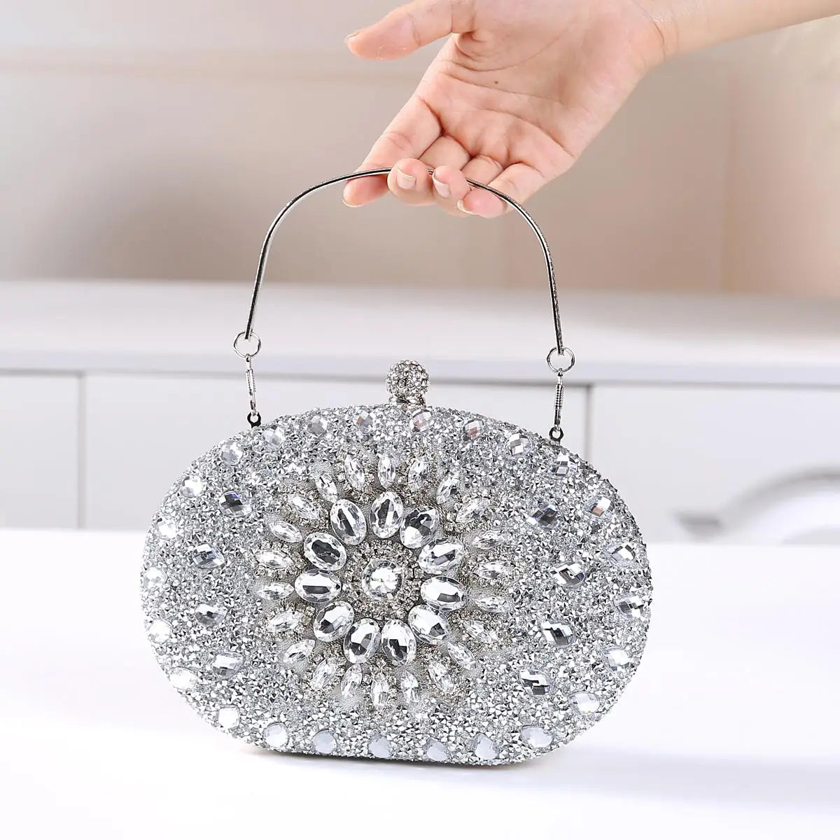 Women's Sparkling Rhinestone Clutch Purse Luxury Evening Handbag