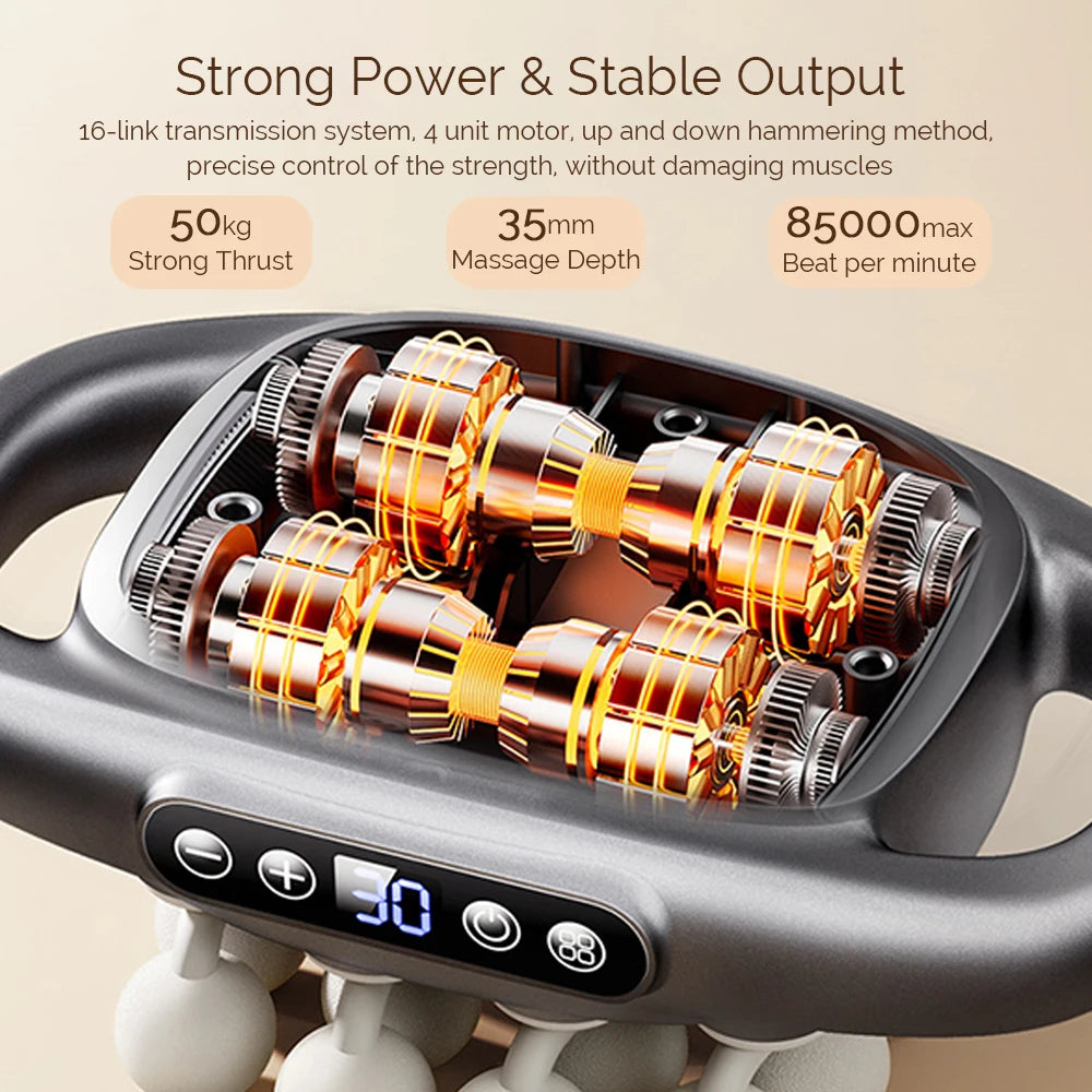 Foreverlily 16-Head Fascia Gun High Frequency Massage Device