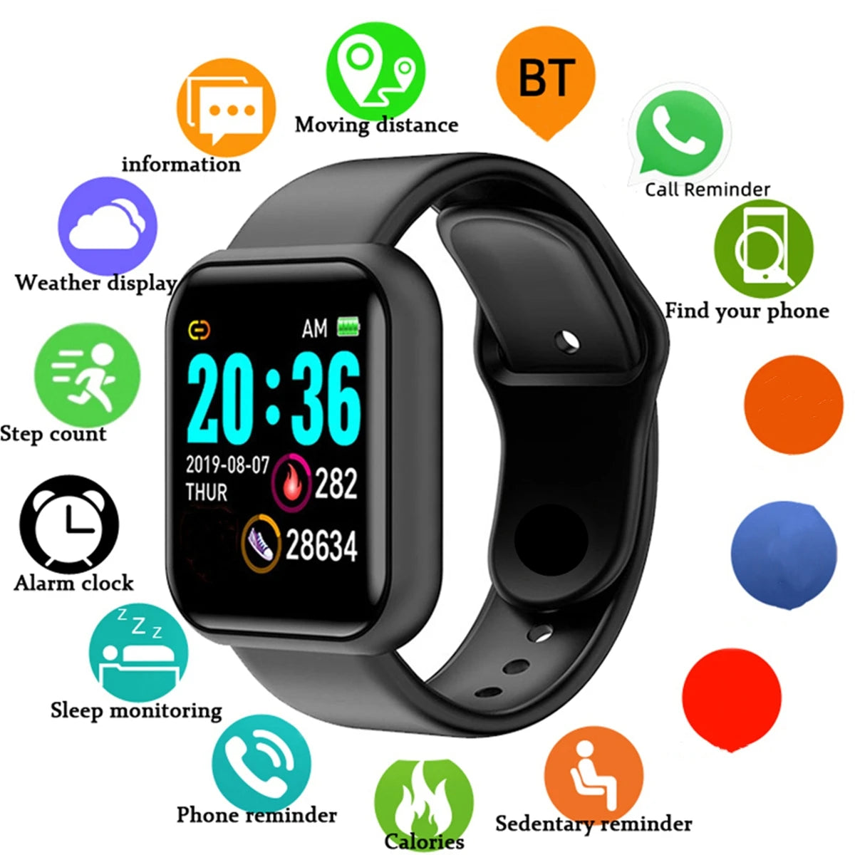 CHAONB Smartwatch For Men And Women Fitness Tracker Bluetooth