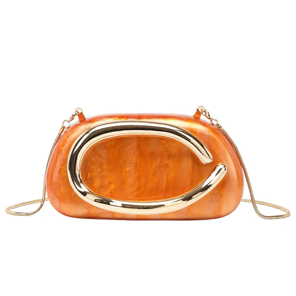 YYW Womens Metal Clutch Bag Luxury Evening Banquet Wedding Purse