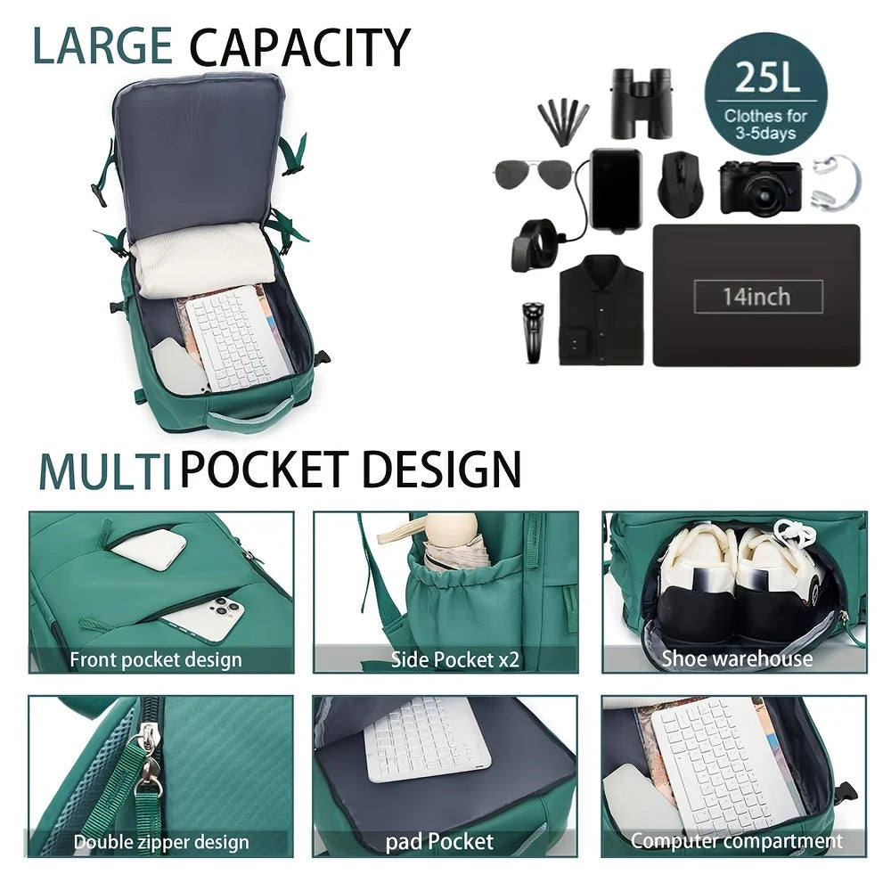 HuoHuo Lightweight Travel Backpack For Couples Unisex Large Capacity