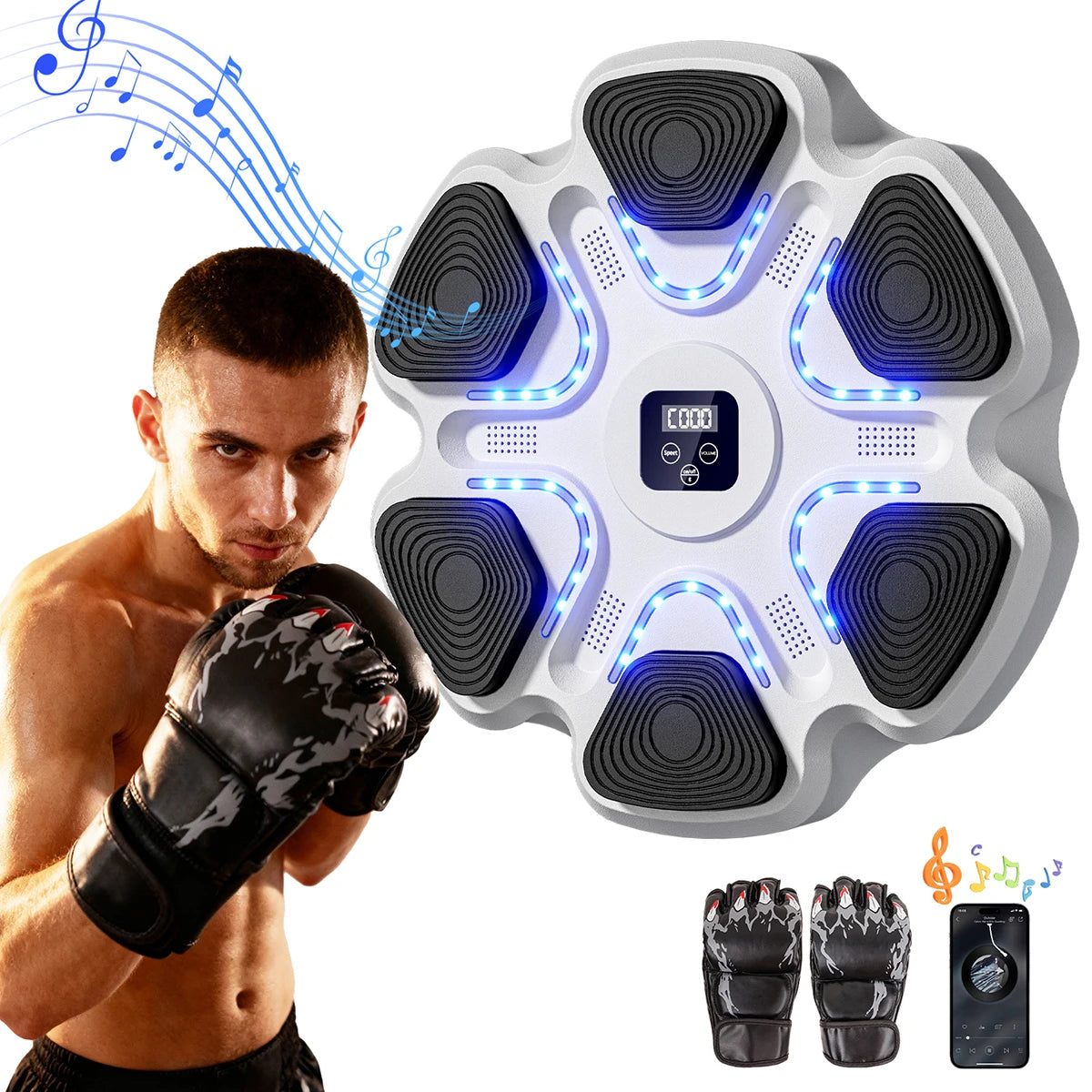 Music Boxing Machine With Bluetooth Training And Gloves