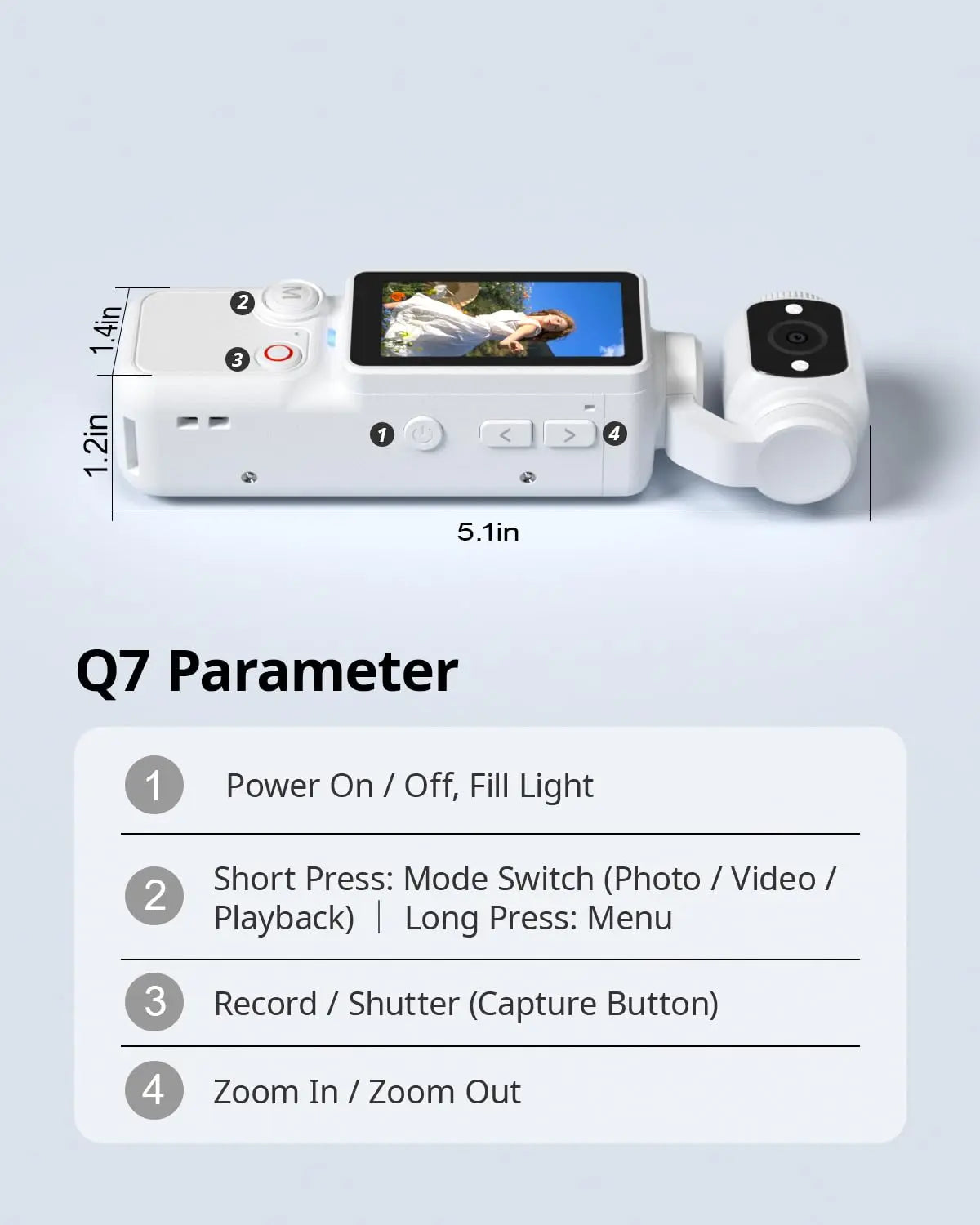 WO Portable 1MP Digital Camera 4K Video And 16X Zoom