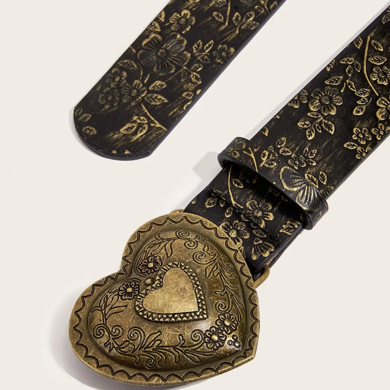 A Love Buckle PU Leather Belt For Women, Casual Fashion