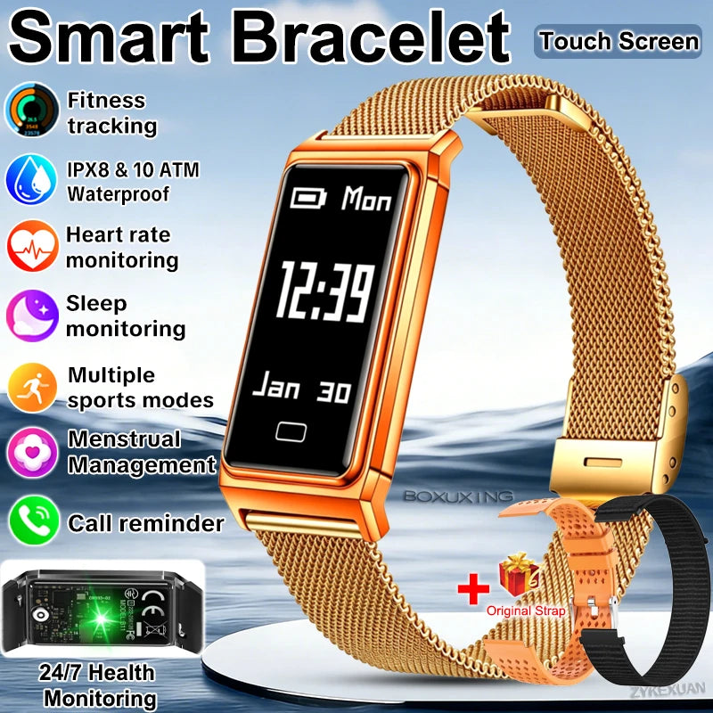 Fitness Tracker Smart Bracelet IPX8 Waterproof Touch Screen Health Monitor