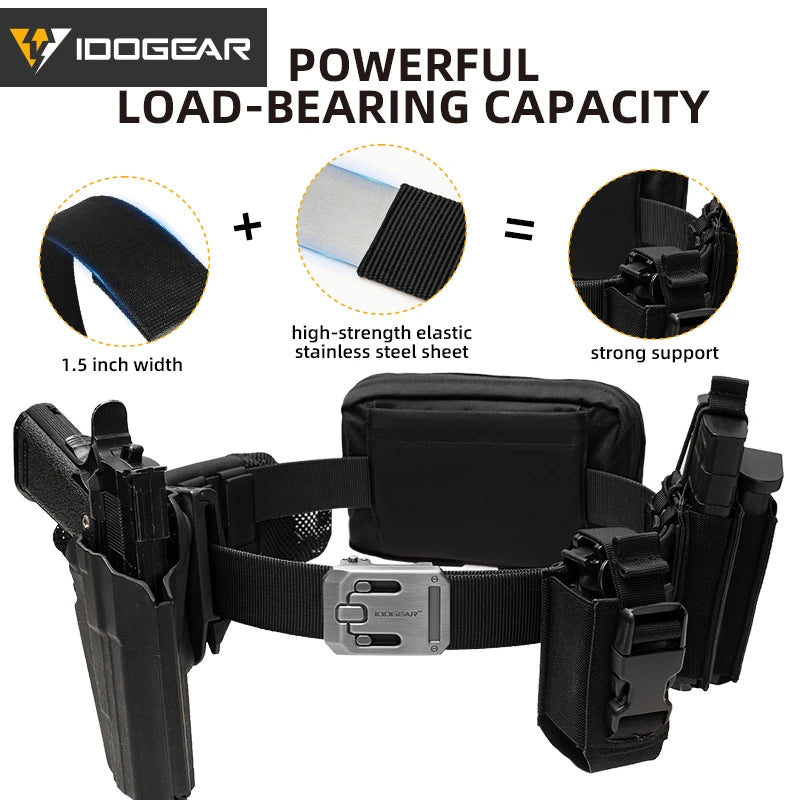 IDOGEAR Mens Ratchet Belt No Holes Slide Buckle Heavy Duty