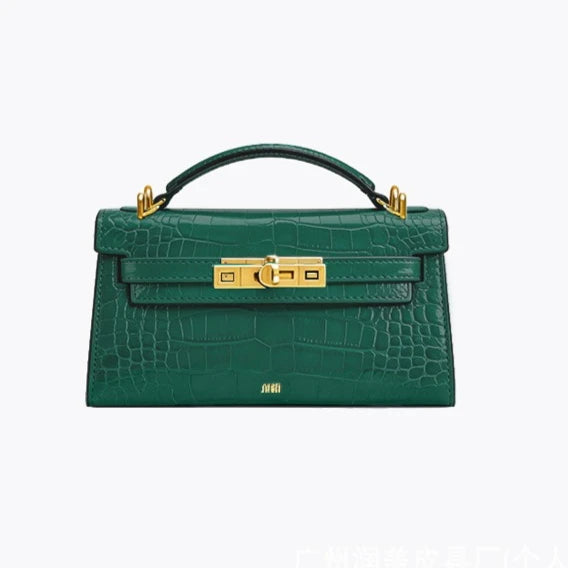 JW PEI Noor Mini Crocodile Embossed Top Handle Satchel Purse