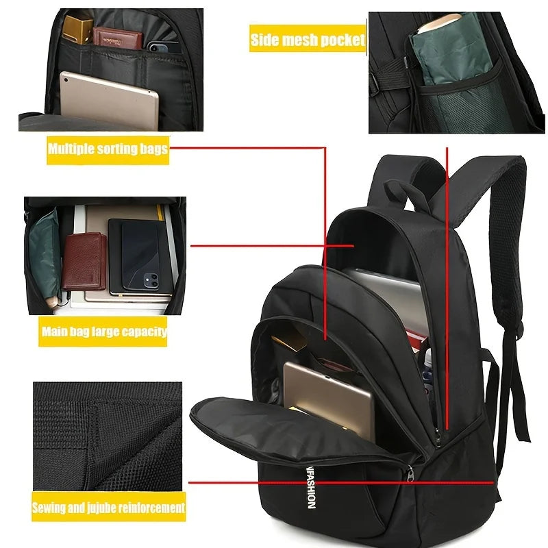Oxford Waterproof Laptop Backpack Unisex Rucksack For Travel School Work