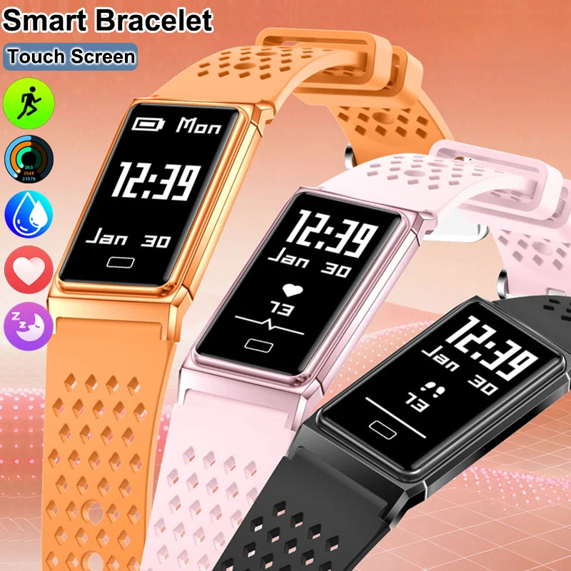 Fitness Tracker Smart Bracelet IPX8 Waterproof Touch Screen Health Monitor