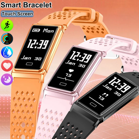 Fitness Tracker Smart Bracelet IPX8 Waterproof Touch Screen Health Monitor