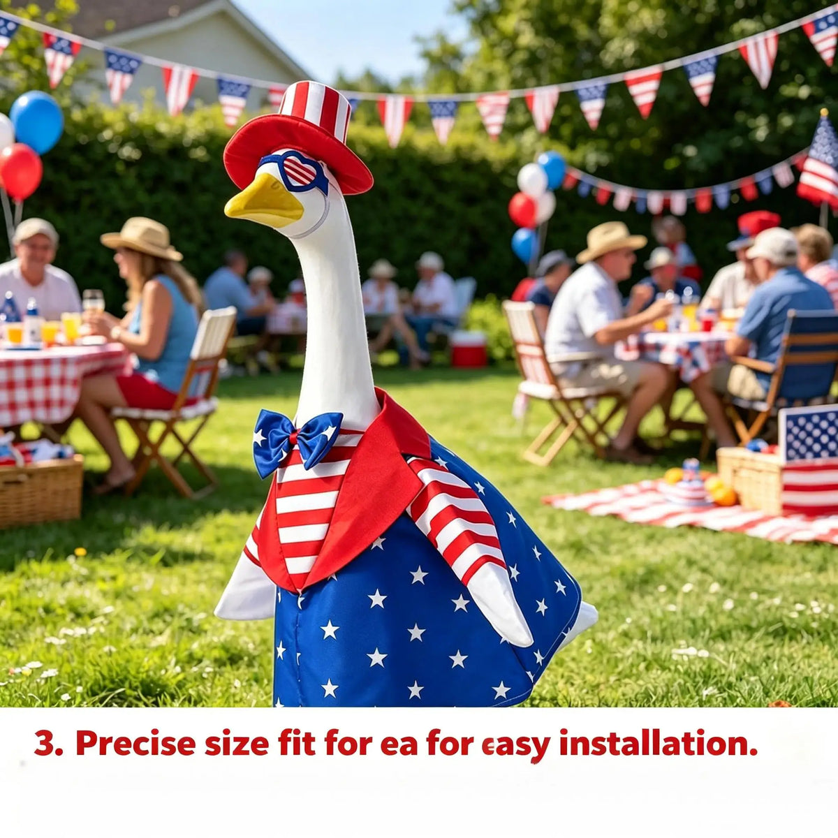 Porch Goose Outfit With Hat Glasses Bow Tie And Dress