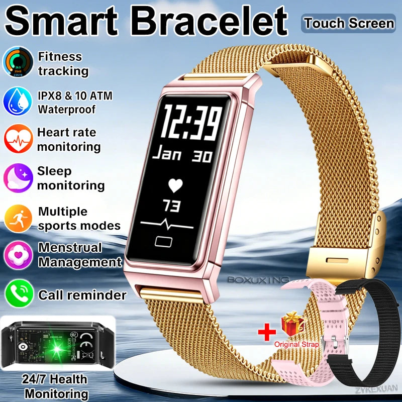 Fitness Tracker Smart Bracelet IPX8 Waterproof Touch Screen Health Monitor
