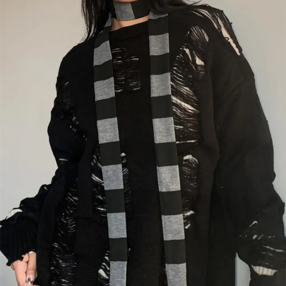YJSFG HOUSE Harajuku Cotton Scarf Neckerchief Long Streetwear