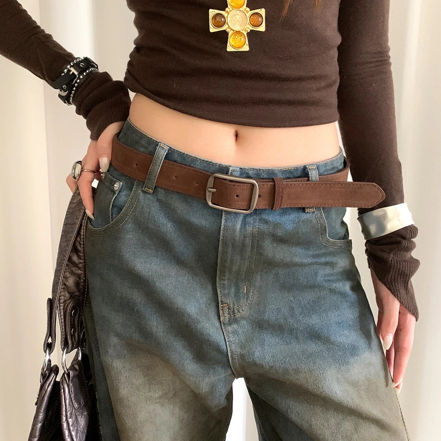 Retro Velvet Belt For Women With Elegant High End Feel