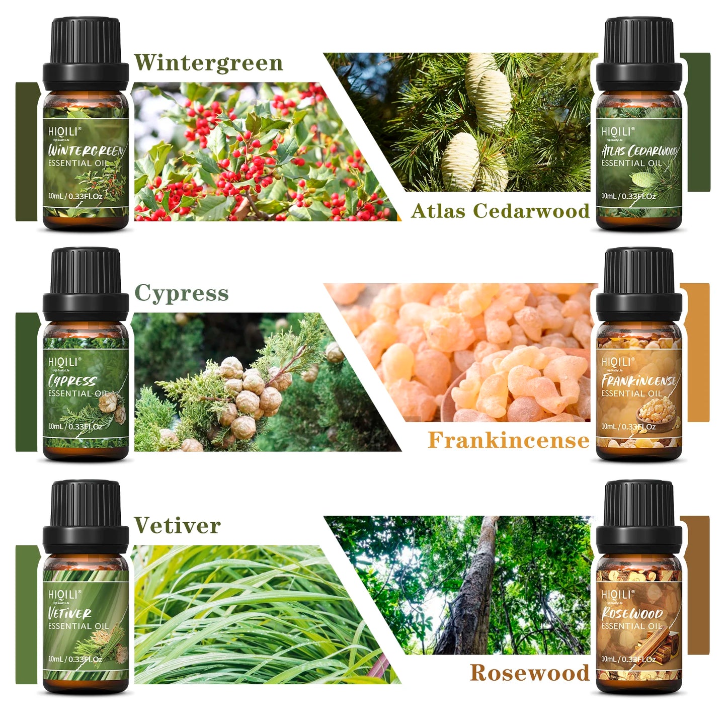 HIQILI Woody Fragrance Oils Set For Diffusers Humidifiers Candles