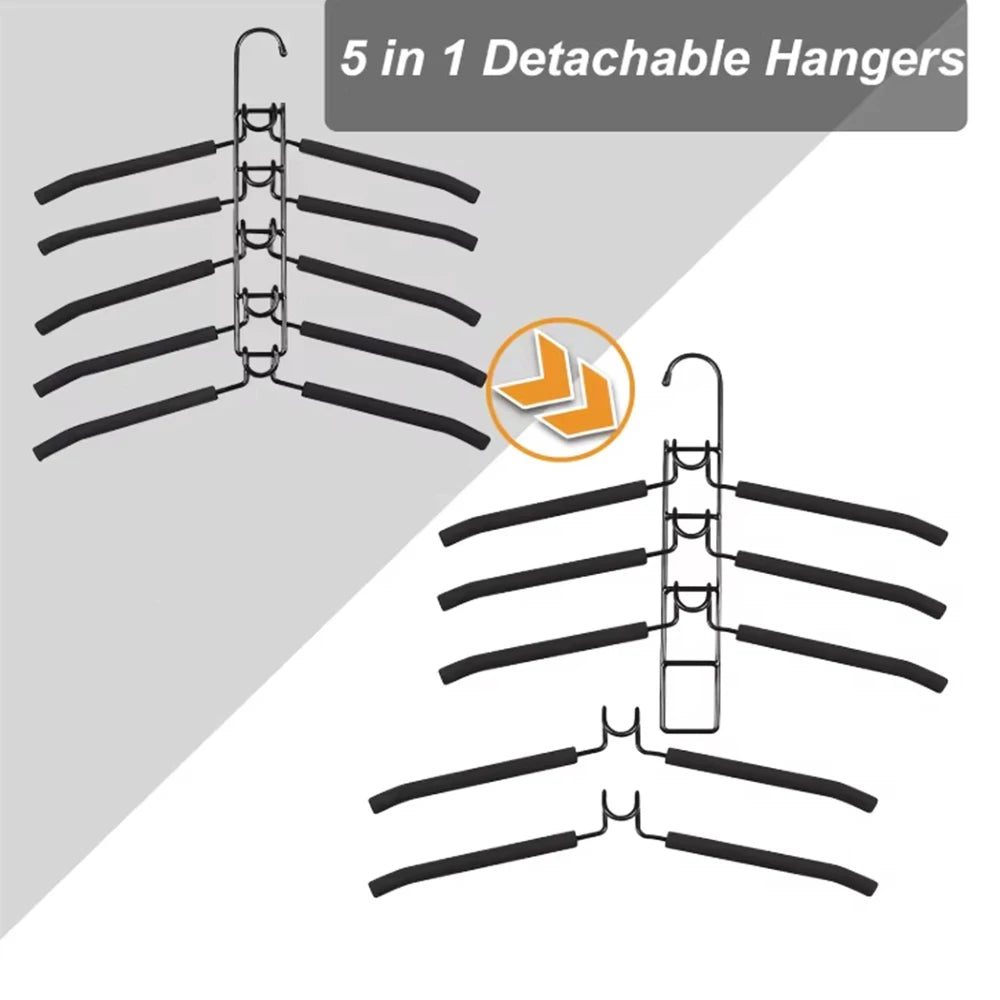 Detachable Multi Layer Clothes Hanger With Anti Slip Sponge Storage