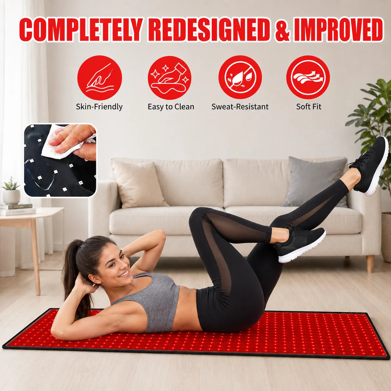 Red Light Therapy Mat 660nm And 850nm With Adjustable Intensity
