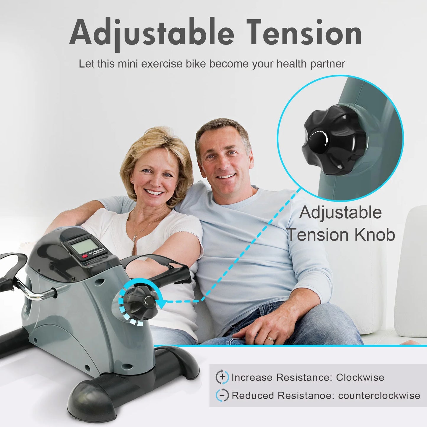 Mini Under Desk Pedal Exerciser With LCD Screen Display