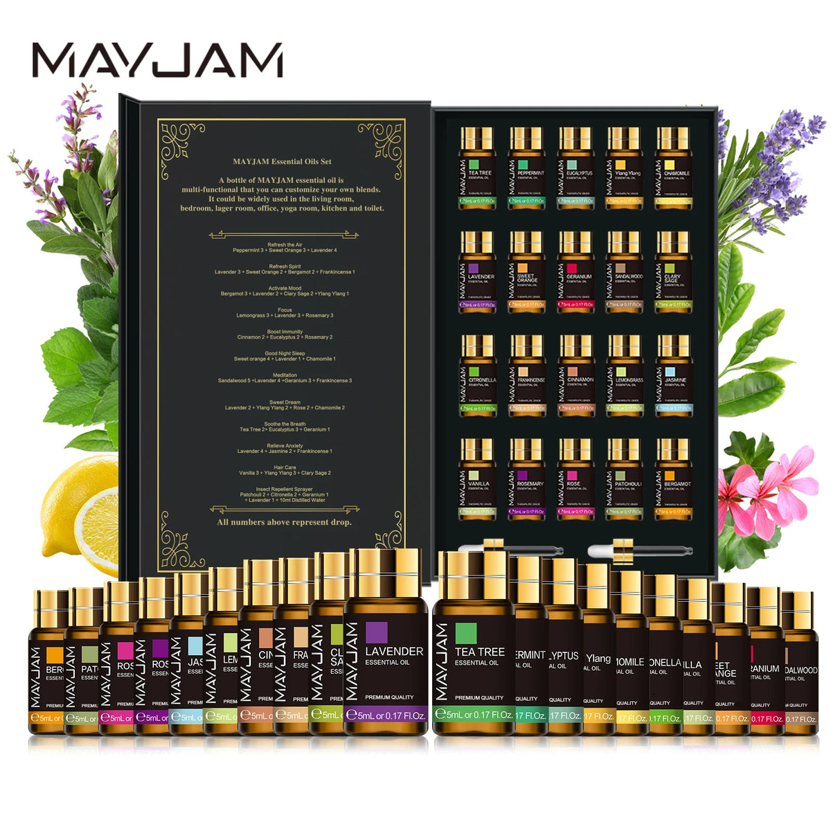 Mayjam Premium Essential Oil Collection Set For Aromatherapy
