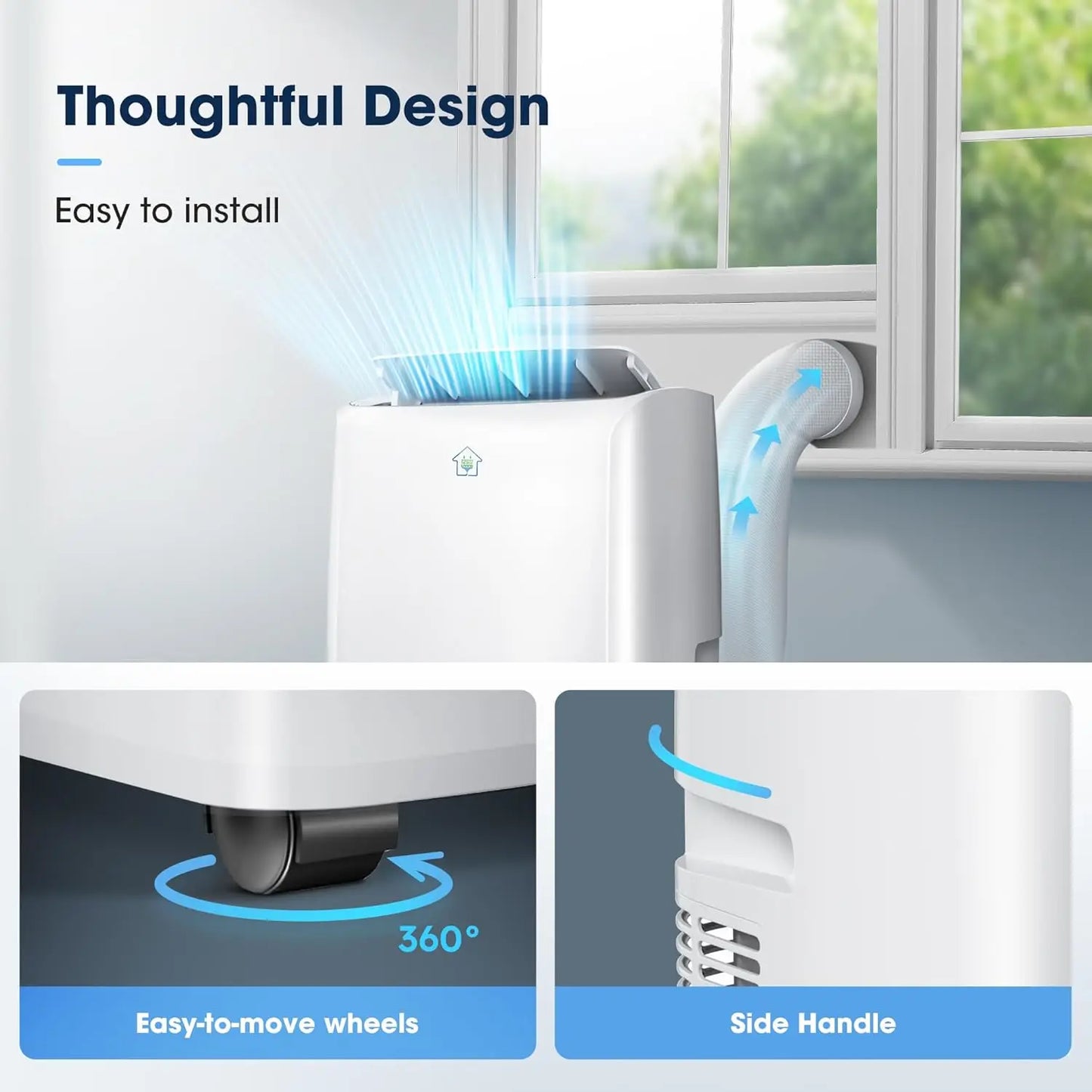 Portable 14000 BTU Smart Portable Air Conditioner With App