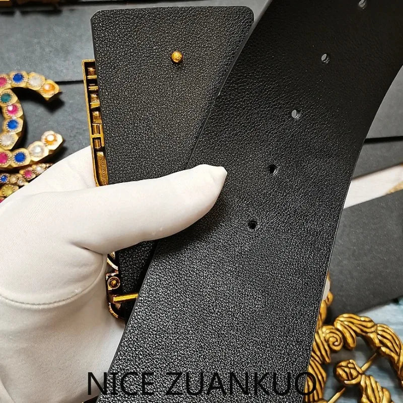 Women's Wide Split Leather Belt For Jeans And Skirts Slimming Fashion Accessory