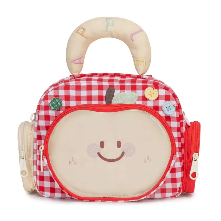 Kabaqoo Transparent Apple Design School Backpack With Zipper Closure