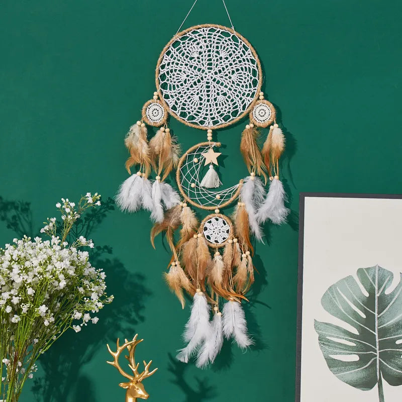 Bohemian Moon And Sun Dream Catcher Wall Decoration