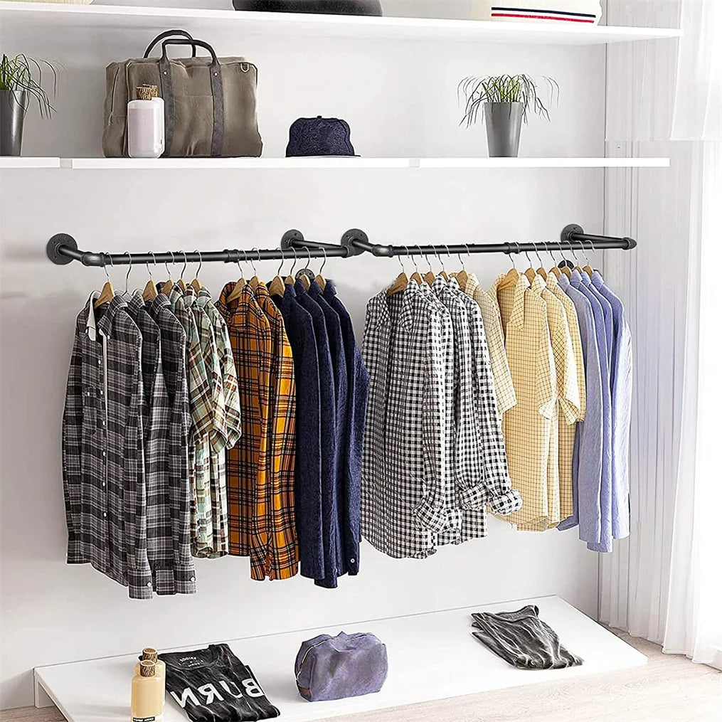Metal Garment Hanging Rod Rack, Closet Organizer, Pack Of 2