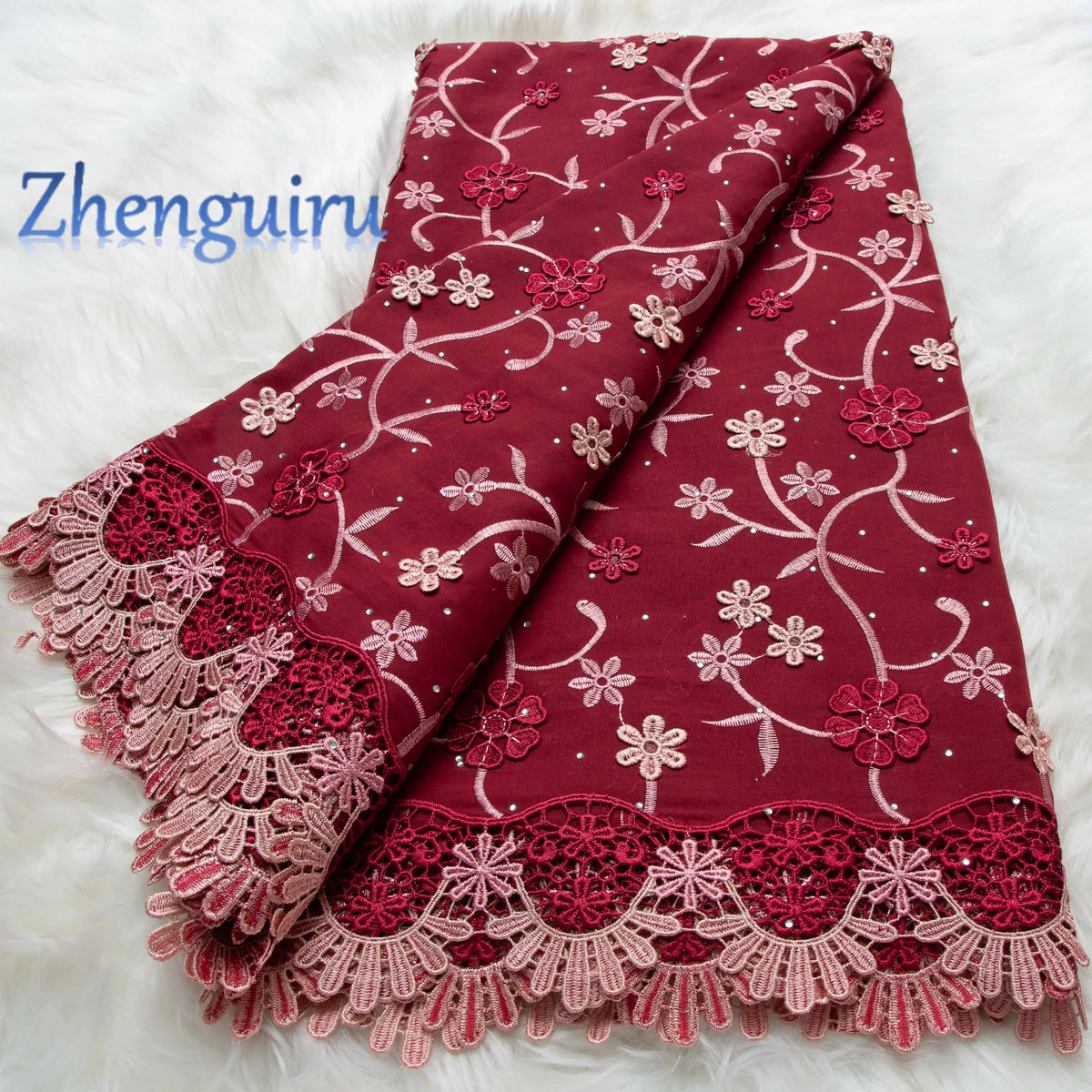 Premium African Swiss Voile Embroidery Lace Fabric For Wedding Dresses
