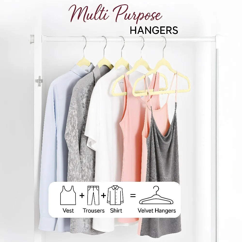 COBASPORT Velvet Hangers 50 Pack Heavy Duty Non Slip With 360 Degree Hook