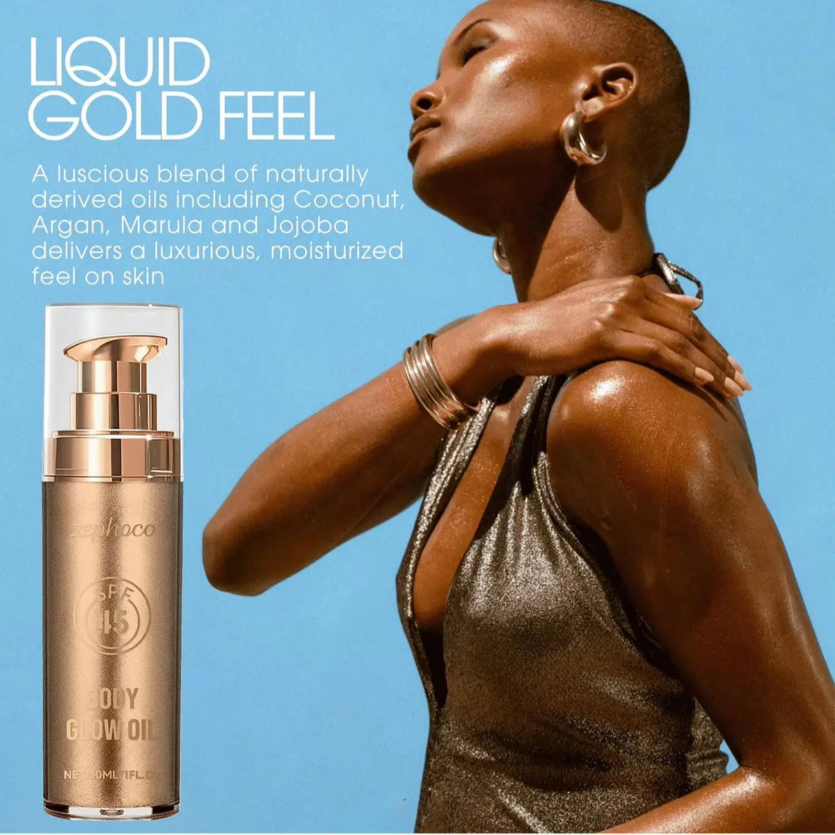 YOCITY Coconut Shimmer Body Oil For Radiant Moisturized Skin