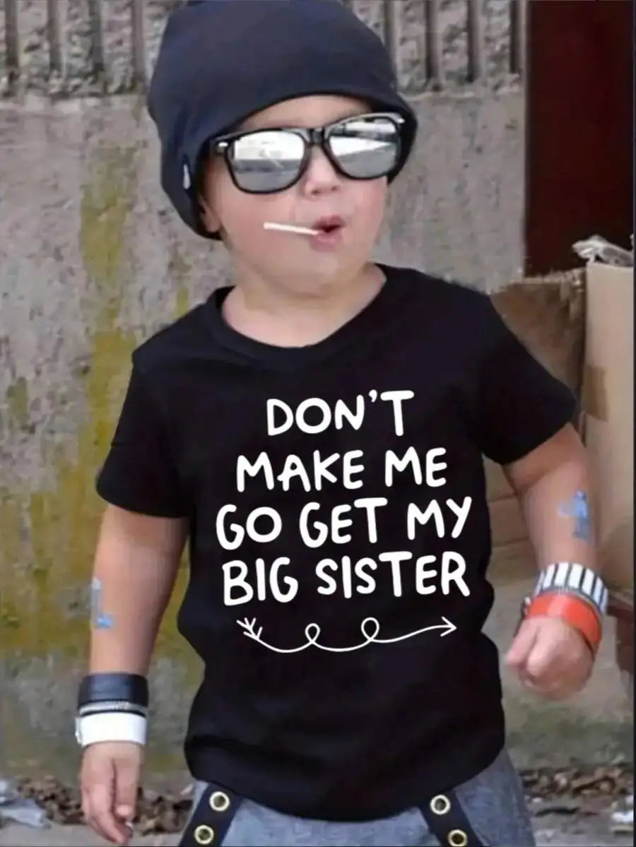 Big Sister Quote Cotton Matching T Shirt Family Gift Kids