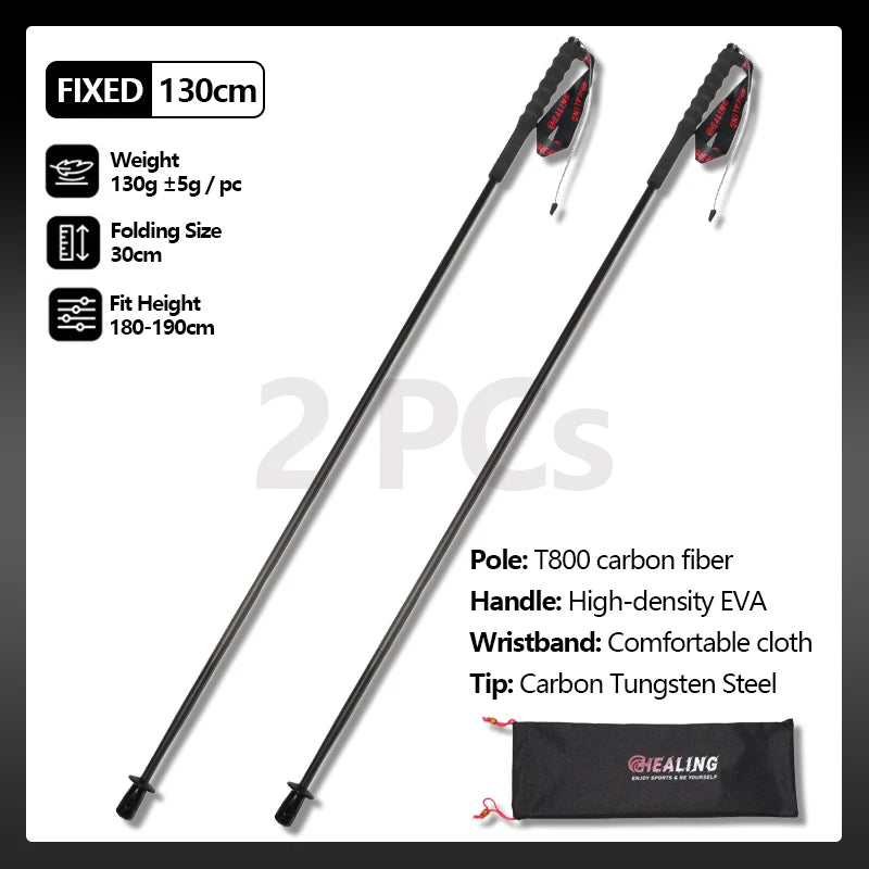 Okhealing Carbon Fiber Antishock Trekking Poles For Outdoor Hiking