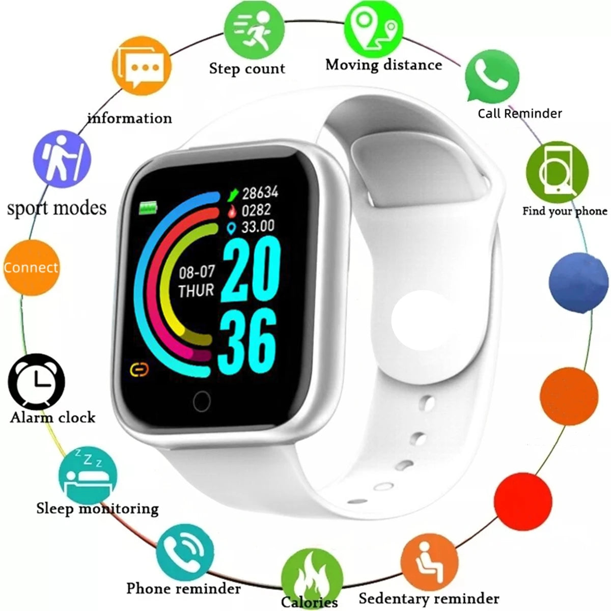 CHAONB Smartwatch For Men And Women Fitness Tracker Bluetooth