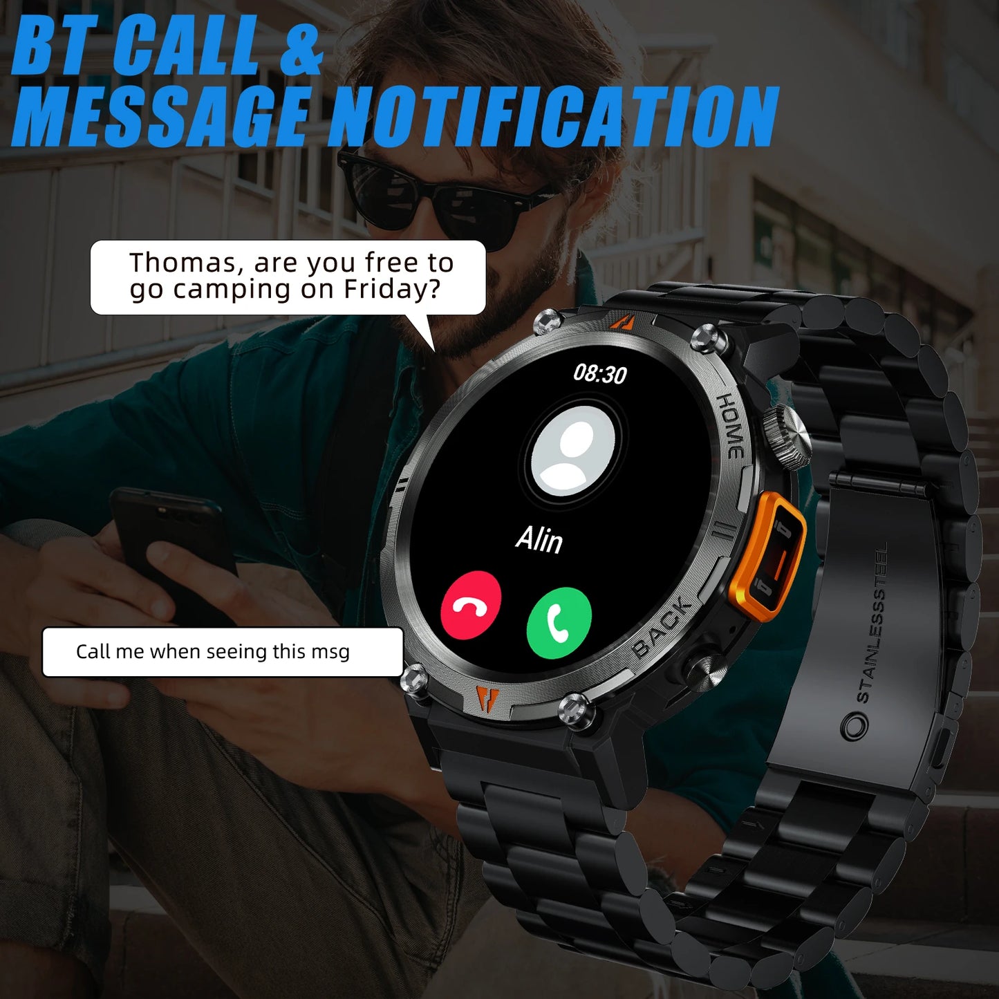 LaNikar KE3 Bluetooth Call Smart Watch For Men With Screen