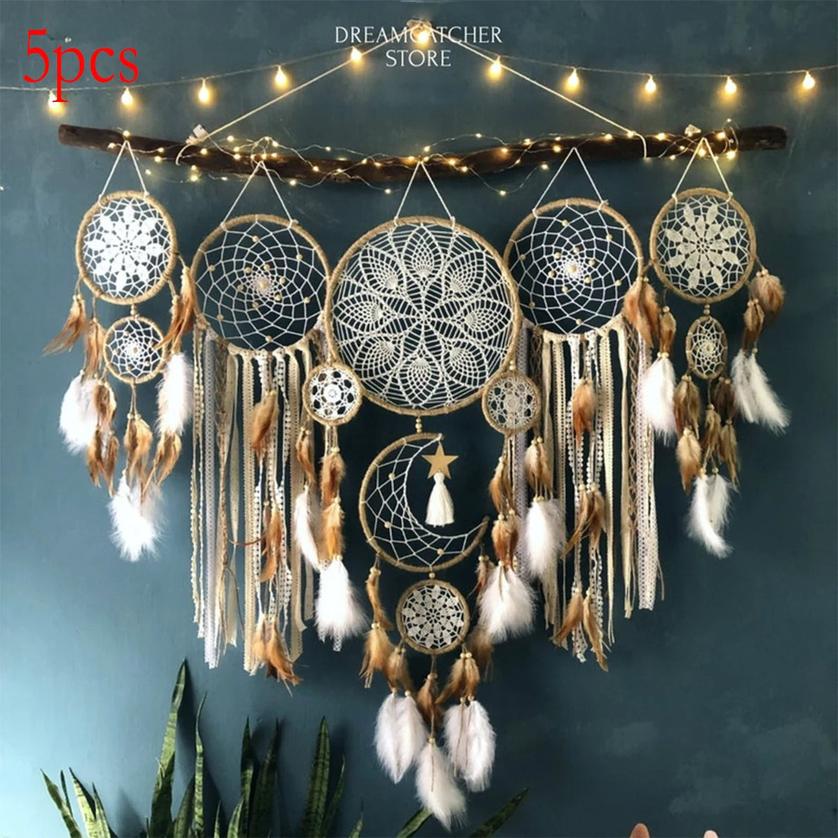 Bohemian Moon And Sun Dream Catcher Wall Decoration